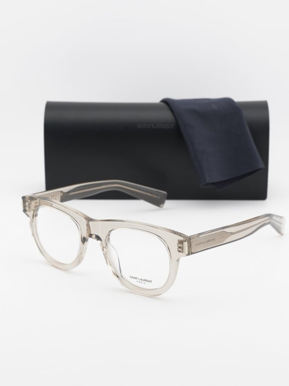 Saint Laurent SL571 OPT 004 Round Eyeglasses – Beige 49mm